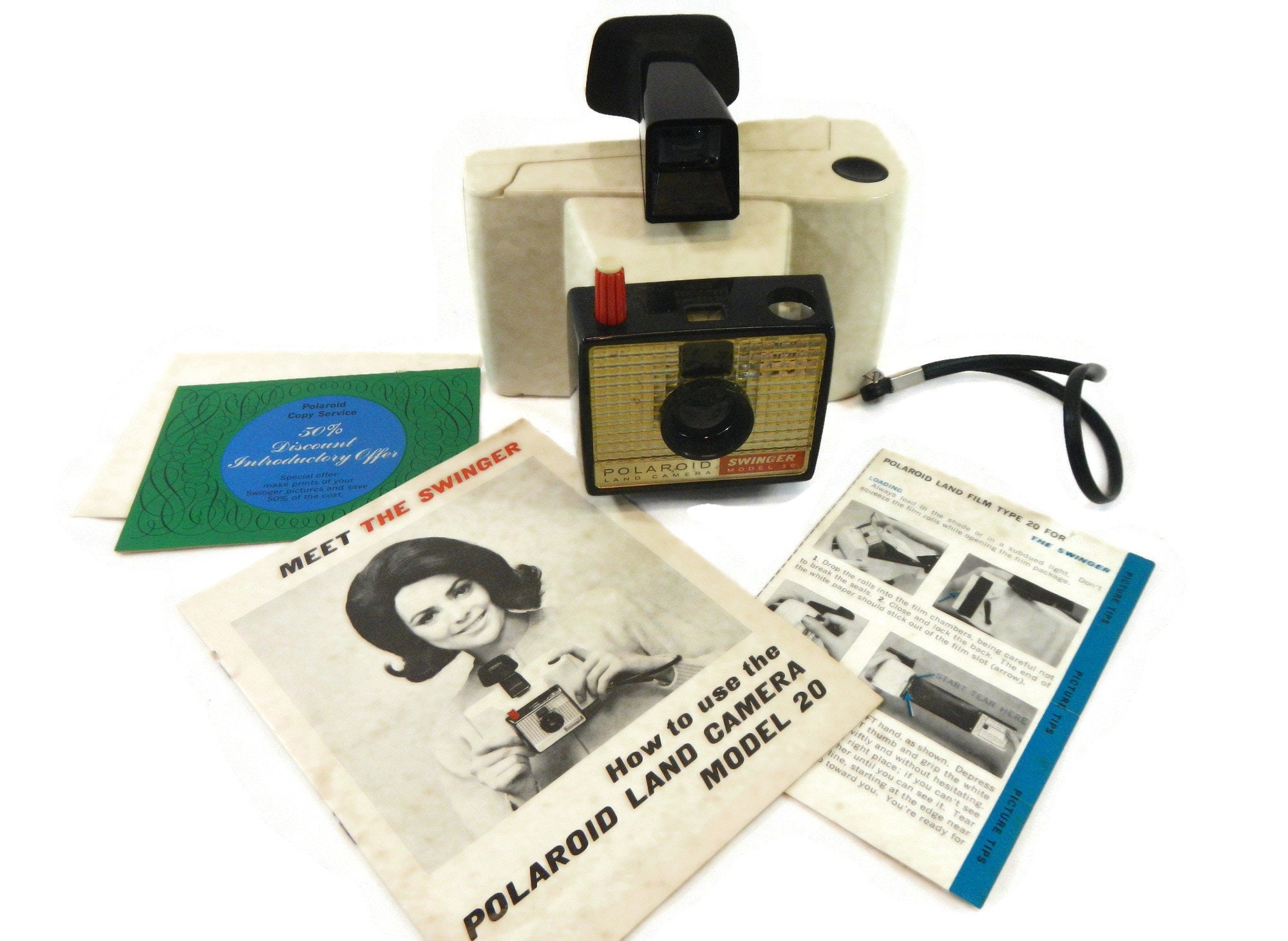 Vintage Polaroid Swinger Camera Model 20 1960s Includes