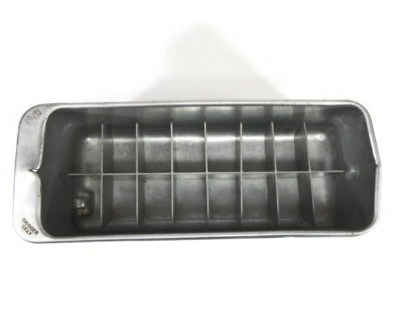 Vintage Aluminum Ice Cube Tray - Trigger Tray, Deep Bin, 1950s