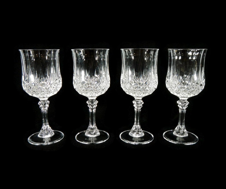Vintage Set of 4 Longchamp Cristal D'Arques Wine Glasses Etsy.de