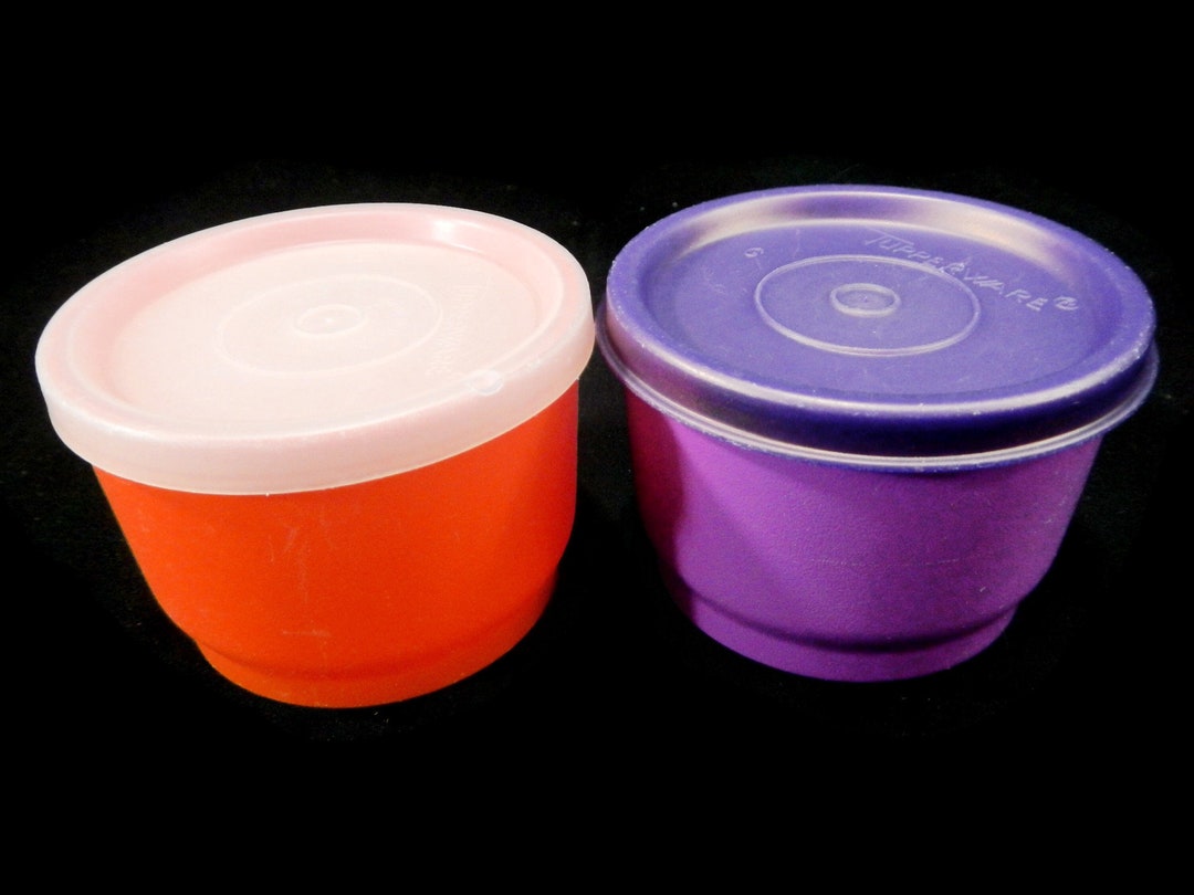 Vintage Tupperware Snack Cups Lids Set of 2 Red/orange Etsy