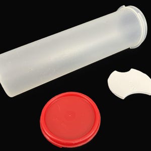 Vintage Tupperware Spaghetti Keeper, Measuring Insert, Lid - Modular Mates Round 5, 4.75 cup, sheer, red, 1661 - pasta canister, storage