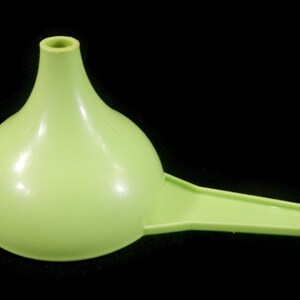 Vintage Tupperware Funnel - lime green, #1227, 1970s- liquid, baking, retro kitchen, plastic, kitchen tool,gadget, chocolate candy kiss mold