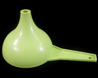 Vintage Tupperware Funnel - lime green, #1227, 1970s- liquid, baking, retro kitchen, plastic, kitchen tool,gadget, chocolate candy kiss mold
