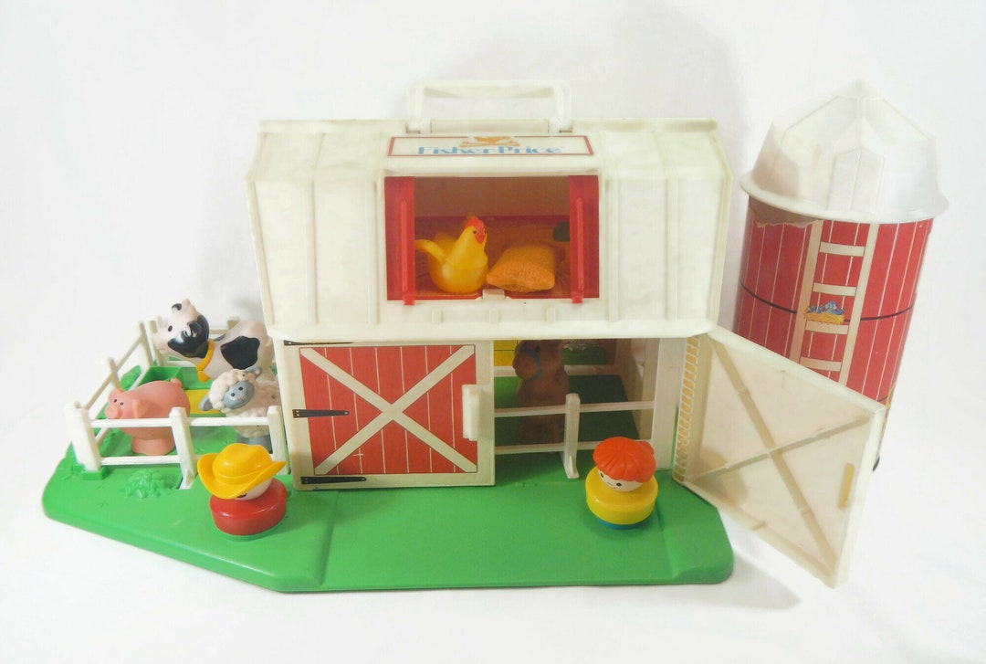 Vintage Fisher Price Play Family Farm 2555 1990 Version, Barn, Silo ...