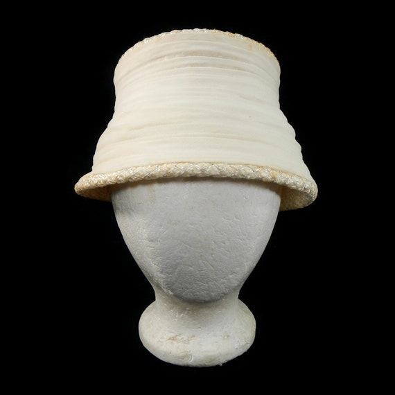 Vintage Women's Bucket Hat, Box - ivory, off-whit… - image 2