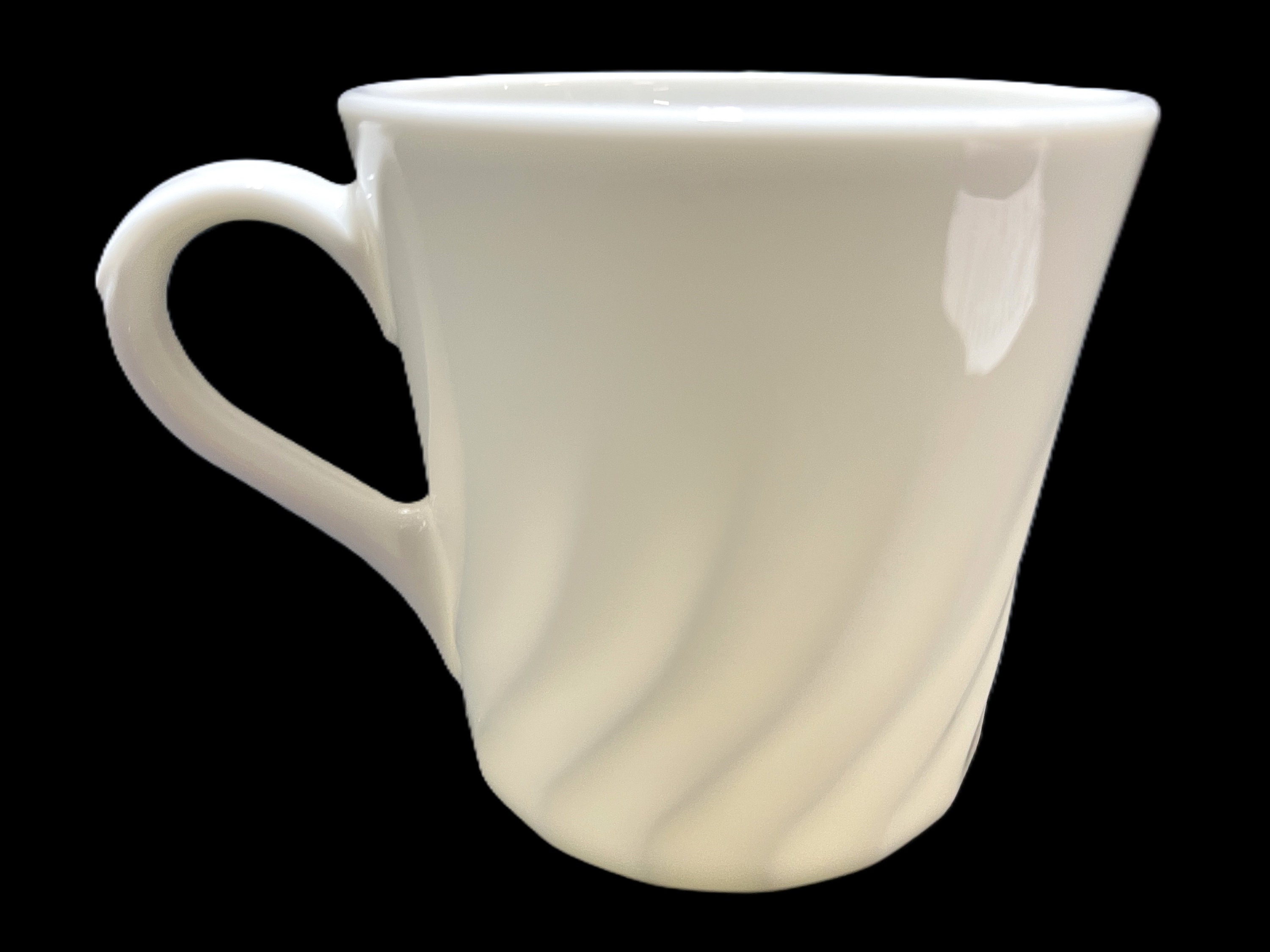 USED Corelle×peak 取っ手付きカップ　9個set Vintage Corelle Enhancements White Swirl Mug or Cup - 9 Oz., 1990s