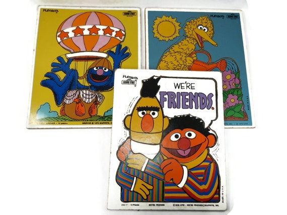 Vintage Sesame Street Wooden Puzzle, CHOICE - Grover #315-21, Big