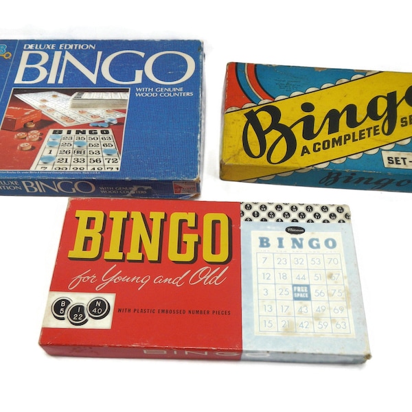 Vintage BINGO Game - CHOICE - Milton Bradley, Whitman - party game, fun family game night, shower, retro, decor, craft supply, supplies