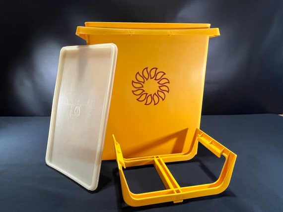 Vintage Tupperware Large Carry All Tote Container, Lid, Handle