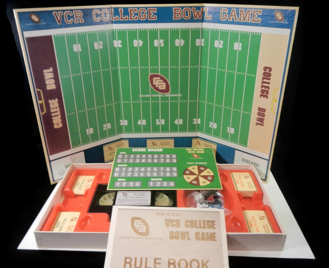 Vintage VCR College Bowl Game Football Game, Video Cassette Board Game