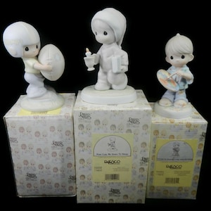 Vintage Precious Moments Figurine-CHOICE- I&#39;m A Possibility, 100188, Now I Lay Me Down To Sleep, 522058, You Color Our World, 644463, boy