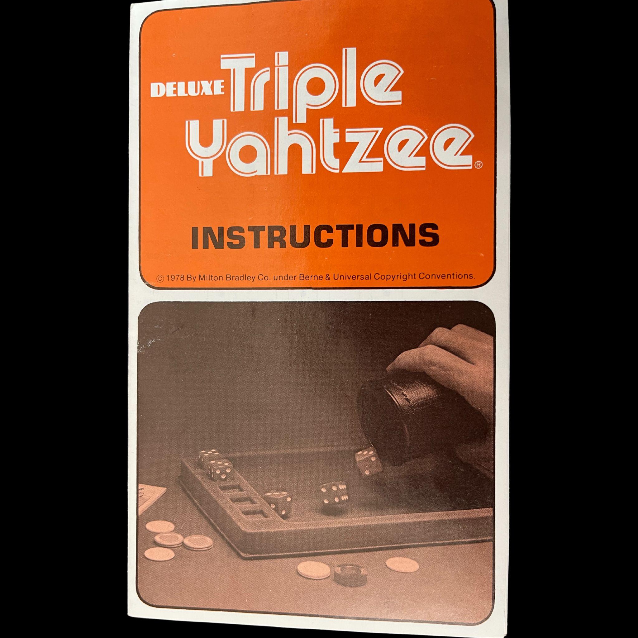 Vintage Deluxe Triple Yahtzee Game - COMPLETE, 1978, 8-adult, 2-4