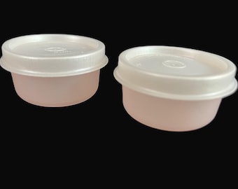 Recipientes Tupperware Smidge vintage - Juego de 2 - rosa perlado, n.° 1463, 28 g - mini pastillero, bolsillo, bolso, mini almacenamiento para manualidades, estilo retro