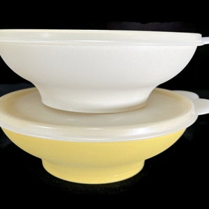Vintage Tupperware Small Salad Bowl, Lid - CHOICE: gold or almond, 890, 2541A lid - kitchen, picnic, leftovers, cereal, camping, lunchbox