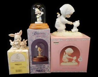 Vintage Precious Moments Figurine -CHOICE - #115274 Some Bunny's Sleeping, #694916  Eggs Over Easy, PM-871 Feed My Sheep, Easter, bunnies