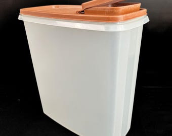Vintage Tupperware Super Cereal Storer, Lid - sheer, brown, #1588, 1980s - bulk dry food storage, keeper, pantry, retro kitchen, pourable