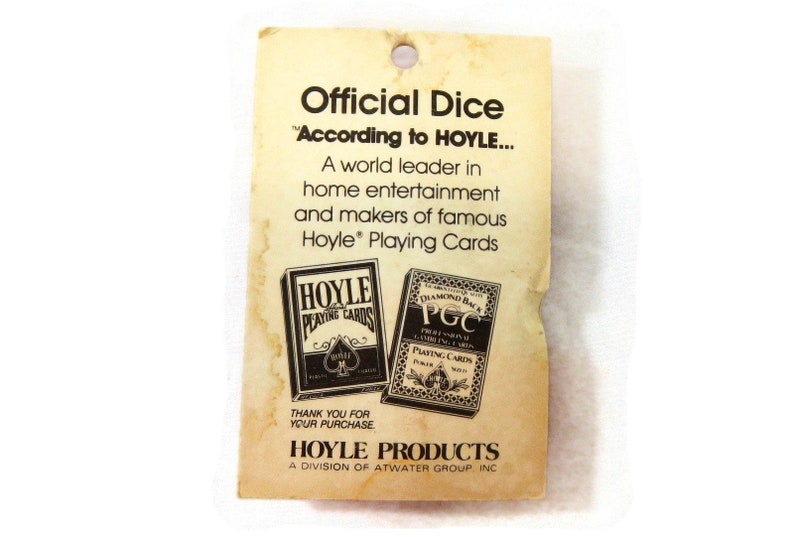 carded family game sealed Hong Kong official set of 5 Vintage Hoyle Vegas Dice card game party game Model 8190-1970s-1980s