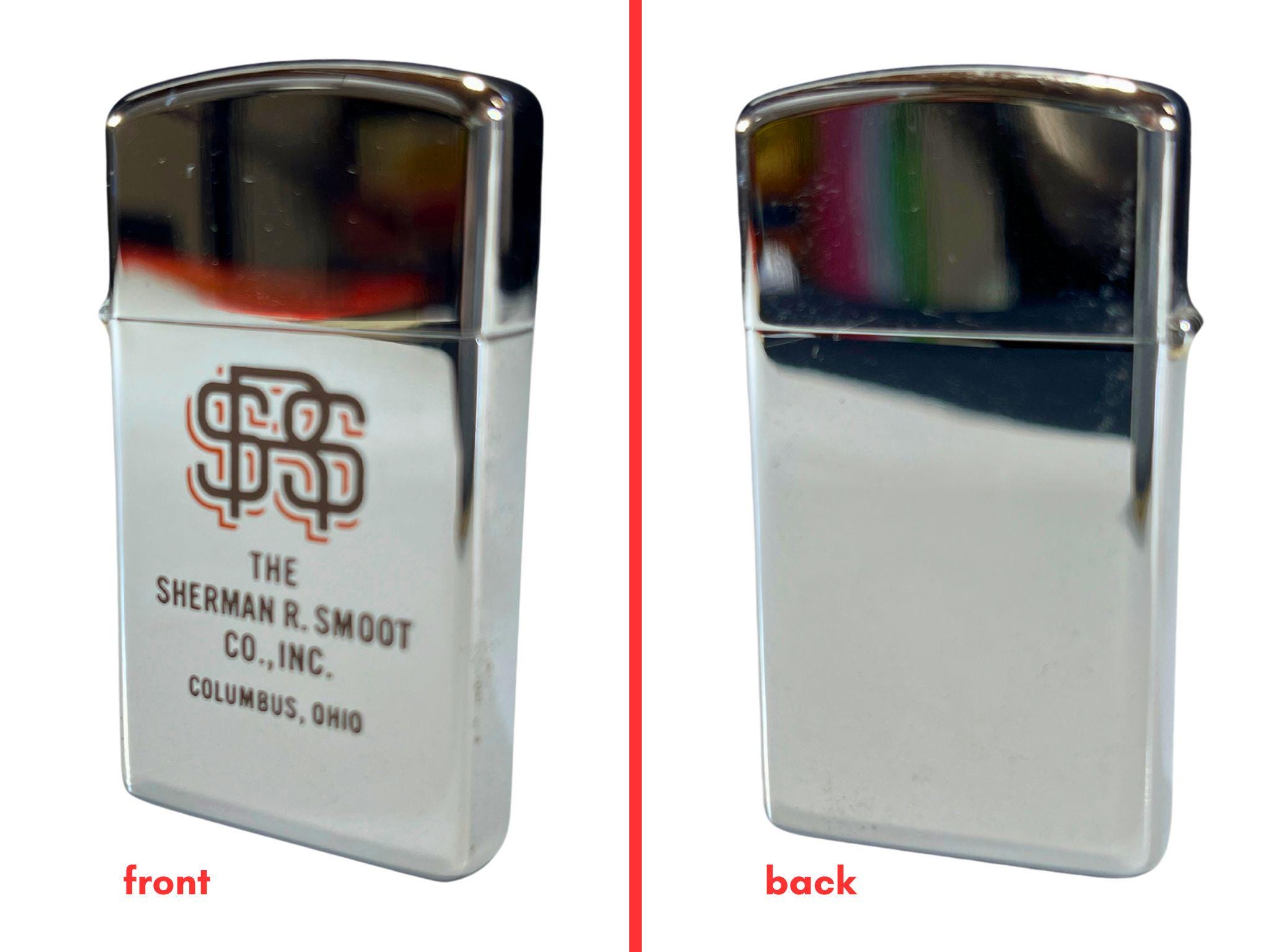 Vintage Zippo Slim Lighter - #1610, High Polish, Original Box 