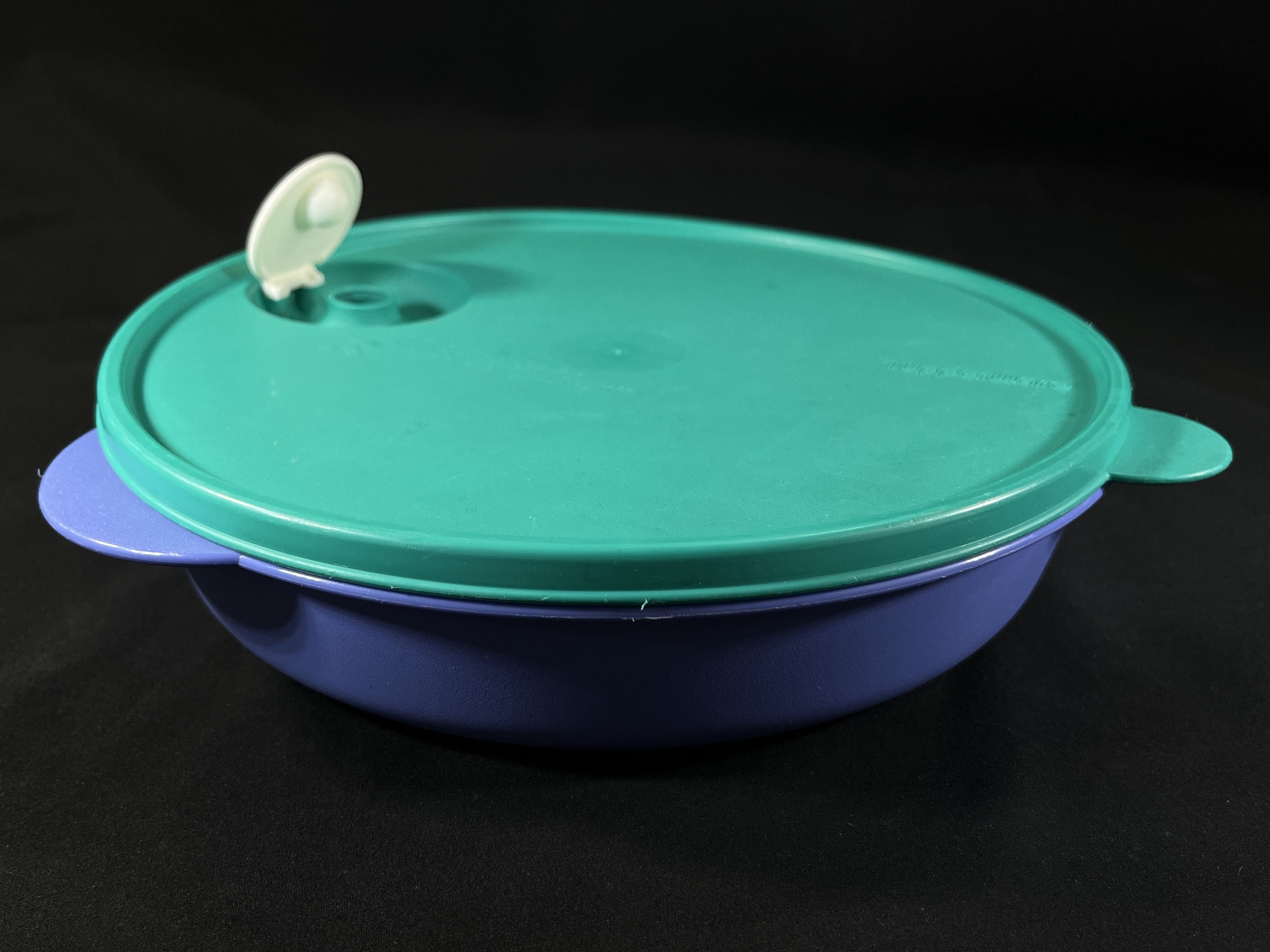 Tupperware Munchkids Divided Dish Bowl 2552A W/ Teal Lids Seal