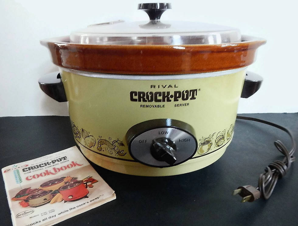 Vintage Rival Crock Pot Slow Cooker Oval Removable Stoneware Model