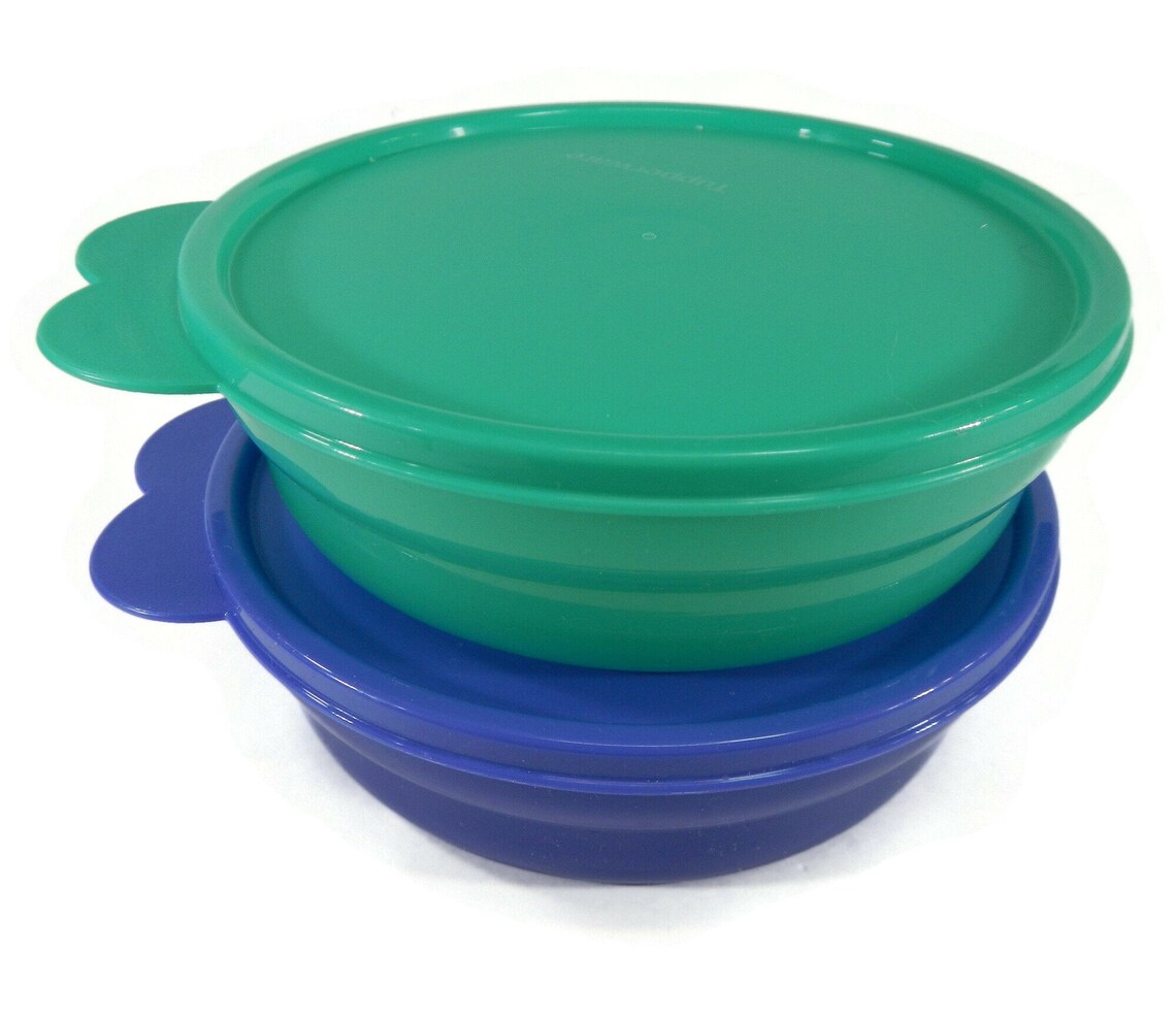 Vintage Tupperware Cereal Bowls/Dishes With Lids green Etsy