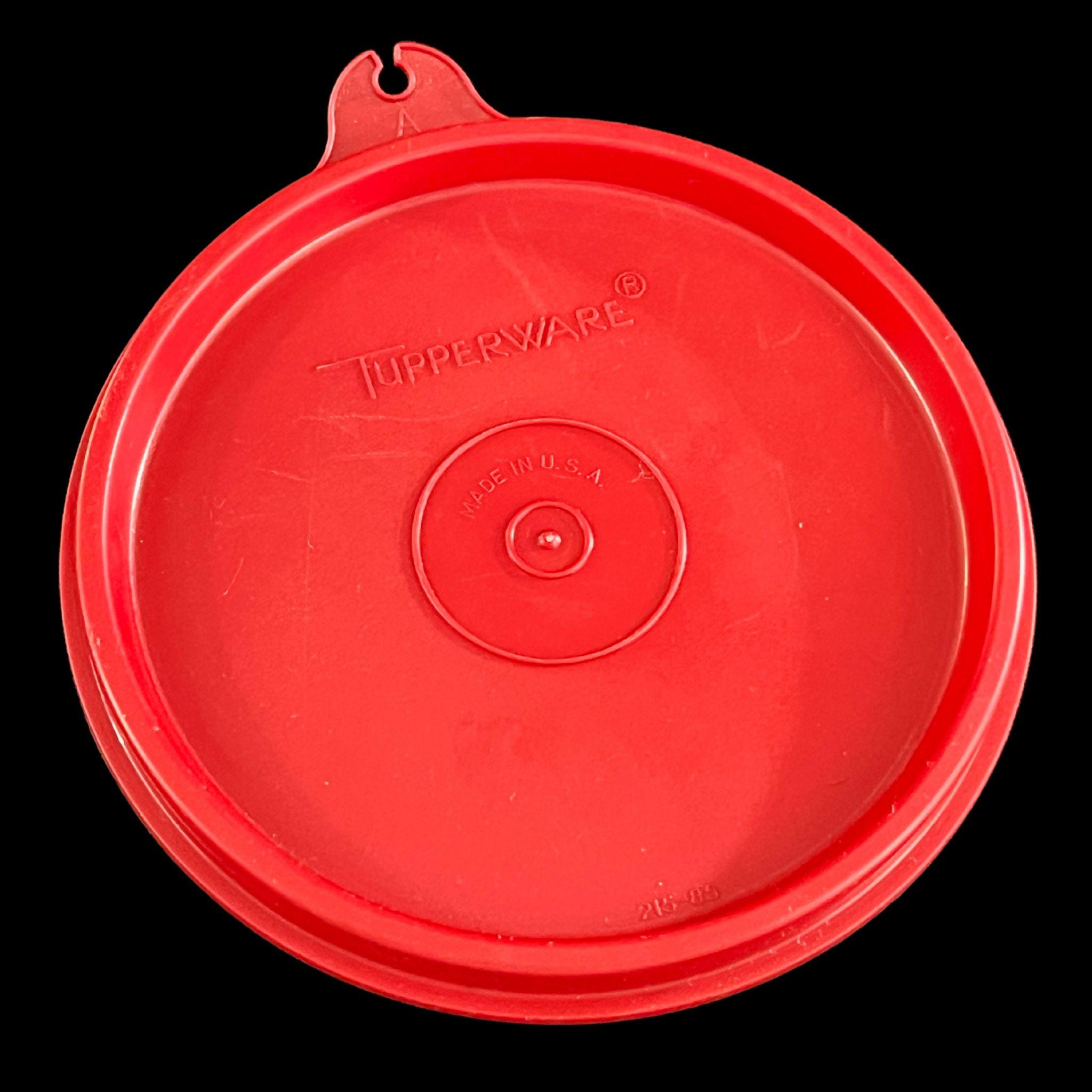 Vintage Tupperware Canister With Lid - 20 Oz, Sheer, Red Lid, #250