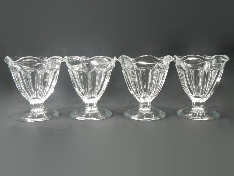 Vintage Ice Cream Sundae Glasses Set of 4 Anchor Hocking Etsy