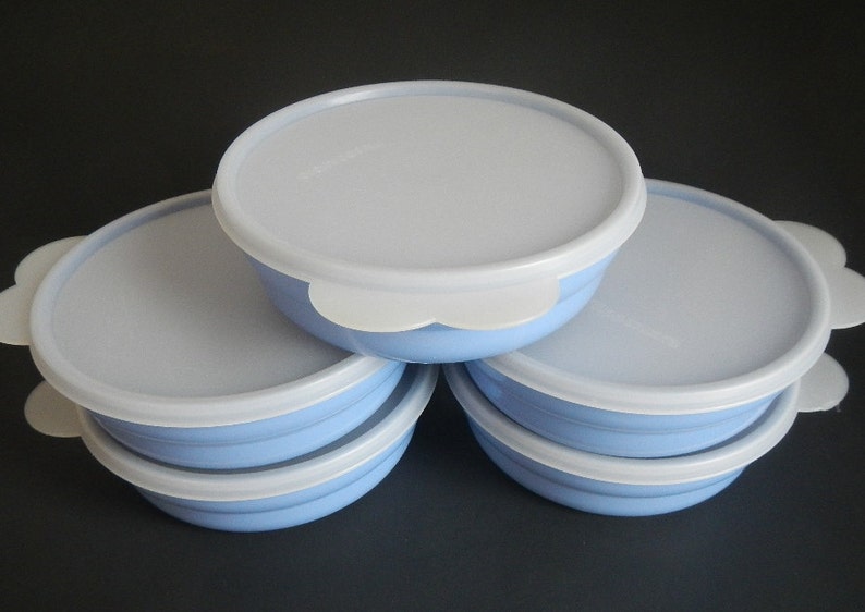 Vintage Tupperware 6 Cereal Bowls or Dishes With Lids ocean Etsy