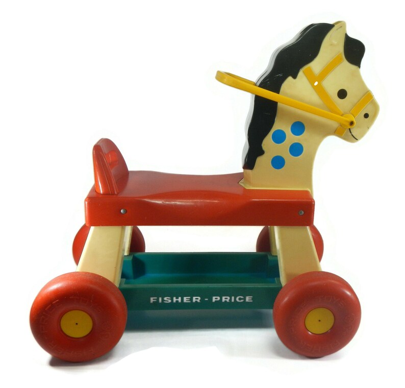 Vintage Fisher Price Riding Horse Toy Whinney Push Horse Etsy