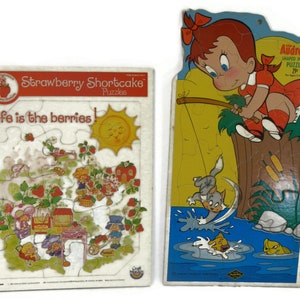 Vintage Strawberry Shortcake or Little Audrey Puzzle - CHOICE, Life is the Berries, Harvey Cartoons - pre-school toddler toy, game, complete