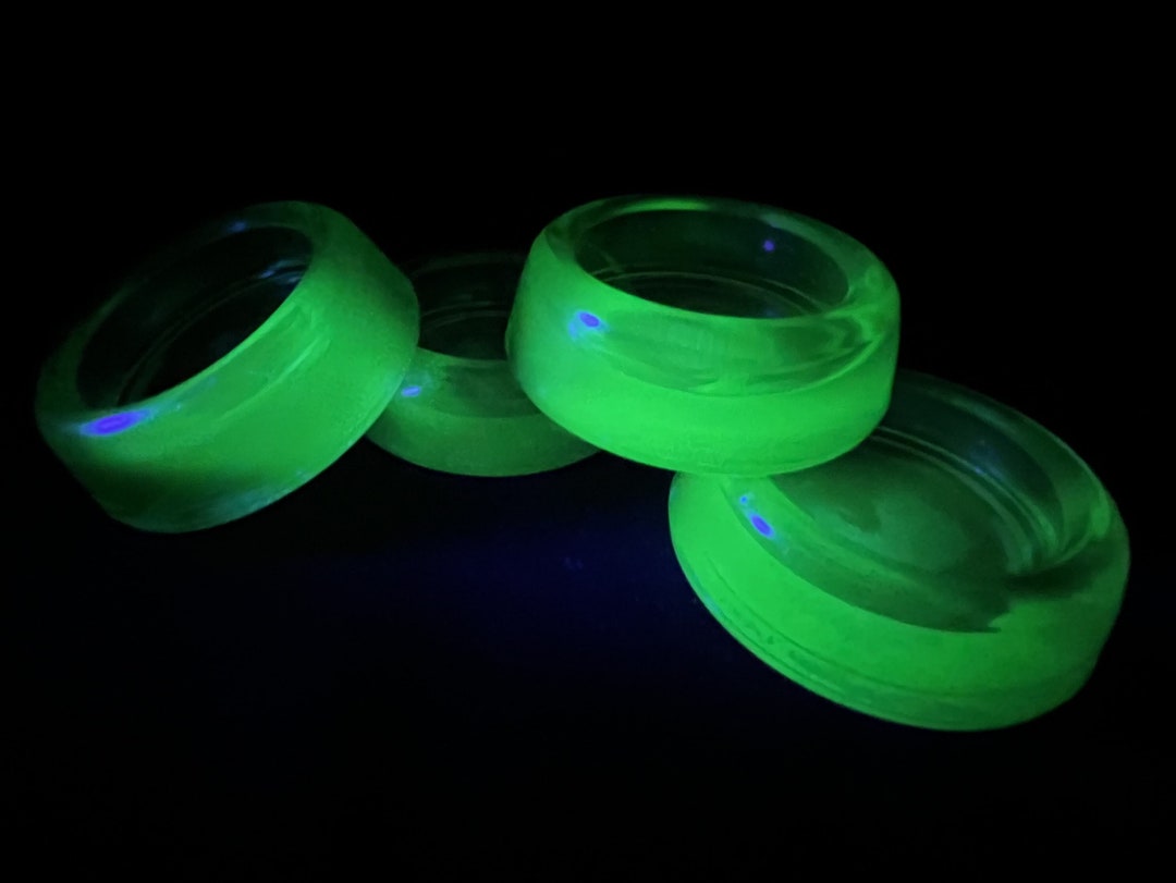 Vintage Glass Furniture Leg Coasters Set of 4 Uranium Etsy