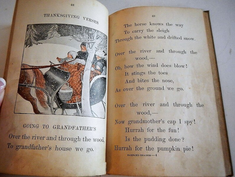 VERY RARE Antique The Barnard Language Reader - Marion D. Paine - 1913, hardcover - gorgeous illustrations, New York, American Book Company image 5