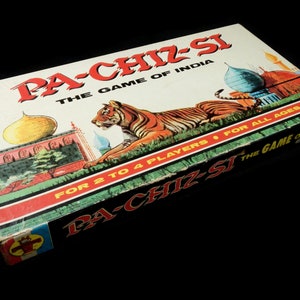 Vintage Pa-Chiz-Si Game - Parcheesi, Transogram, Inc, 1960, wooden dice - complete, original, classic board game, family game night, retro