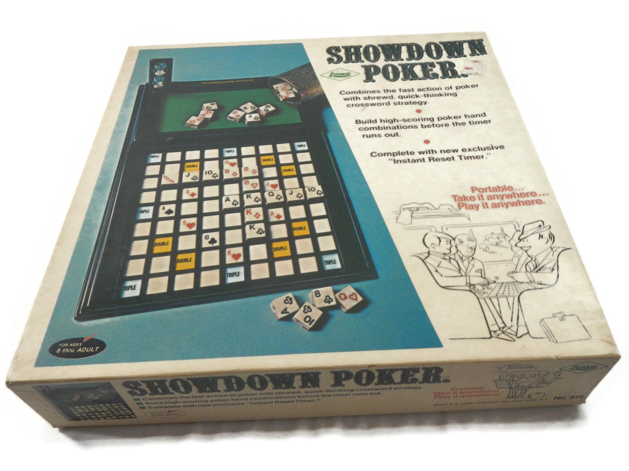 Showdown Poker by E.S. Lowe Vintage 1971 Edition Portable 