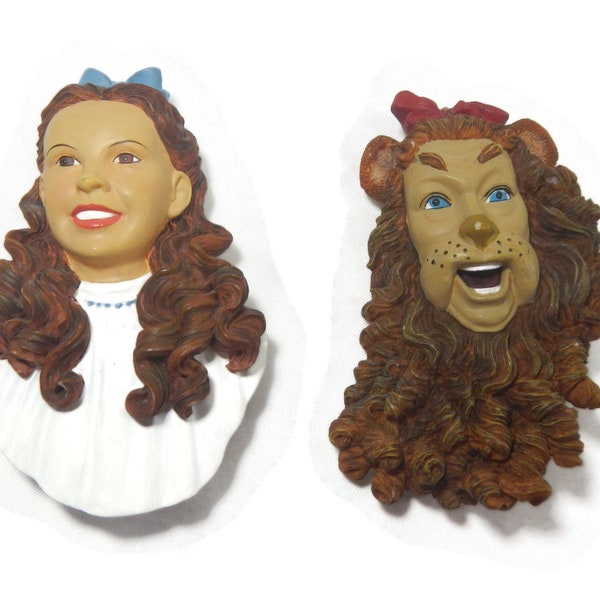 Vintage CHOICE of Wizard of Oz Magnets - Dorothy OR Cowardly Lion, resin, 2000 - collectible, refrigerator, fridge, collector, Judy Garland