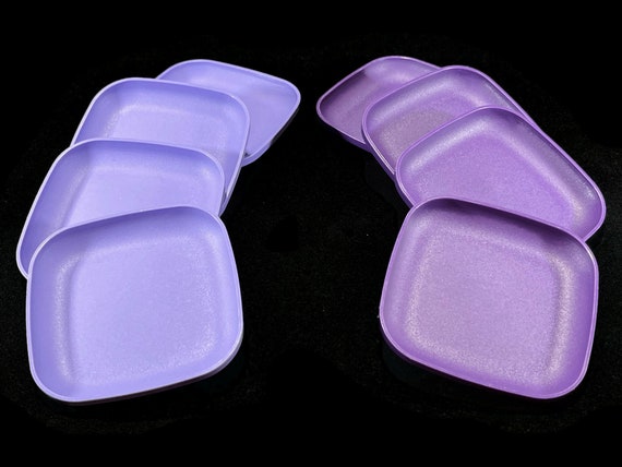 Tupperware マイクロスチーマー リヒータブルプチスクエア セット 紫 Vintage Children's Tupperware Toy Mini Luncheon Plates - CHOICE of