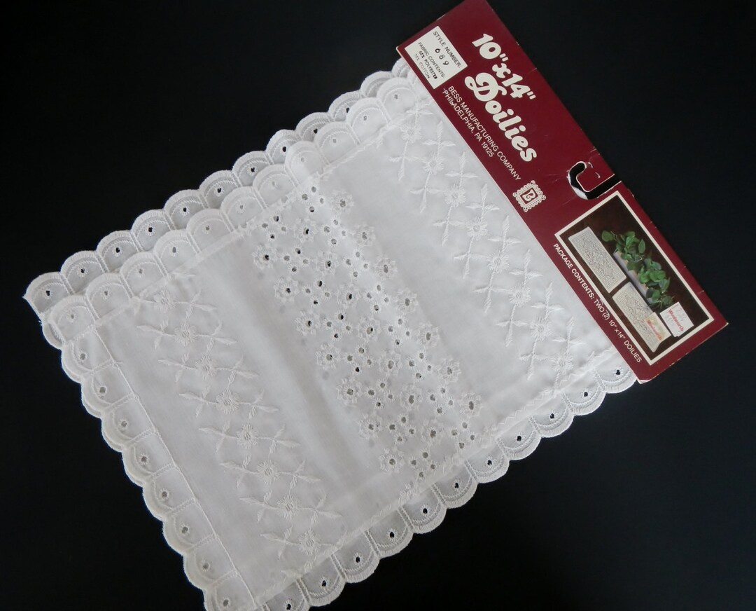 Vintage Doily/doilies CHOICE, Packages of 2, White 1970s Table Decor
