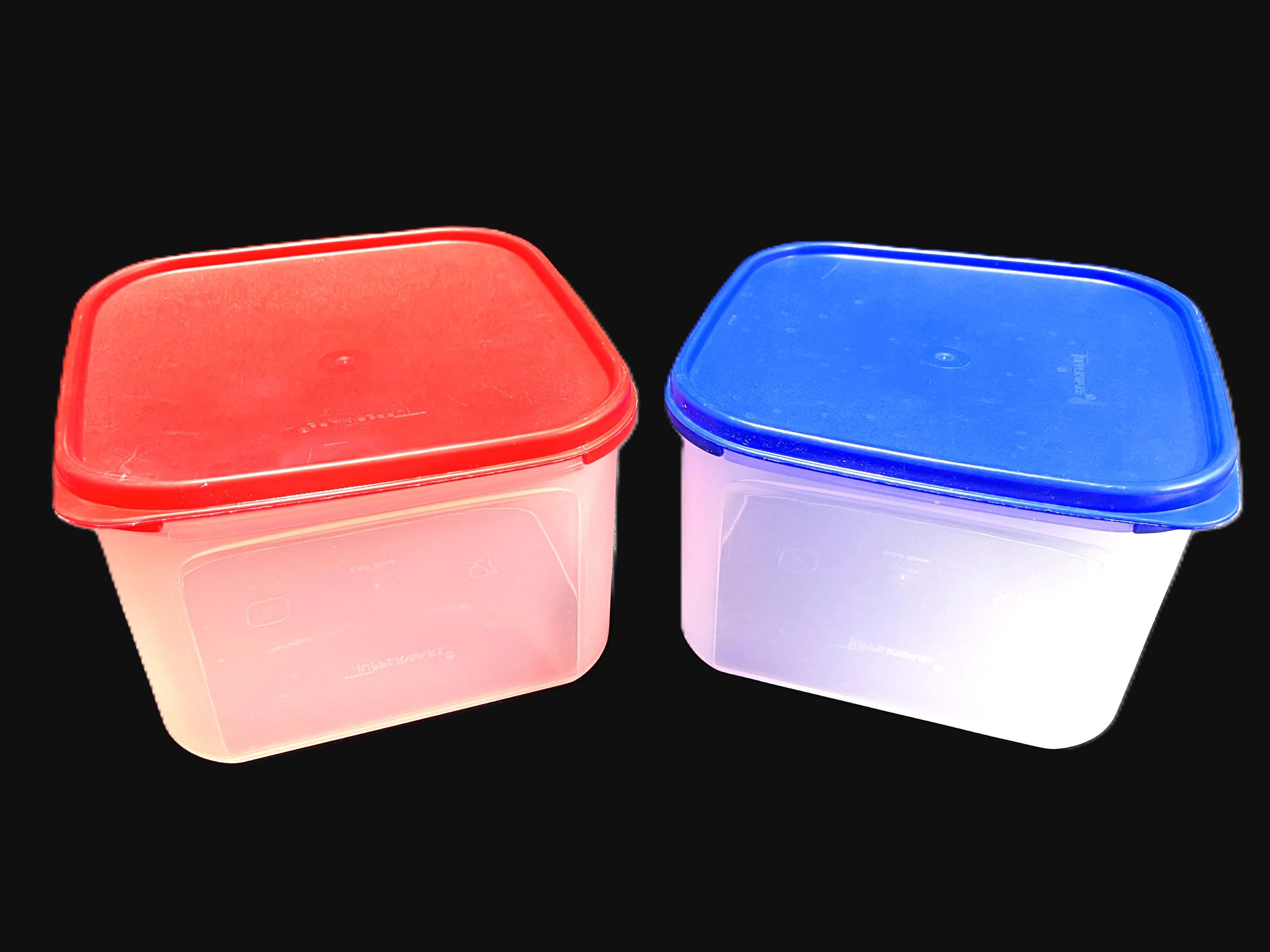 Vintage Tupperware Modular Mate Square 2, Lid - CHOICE, Red, Blue 