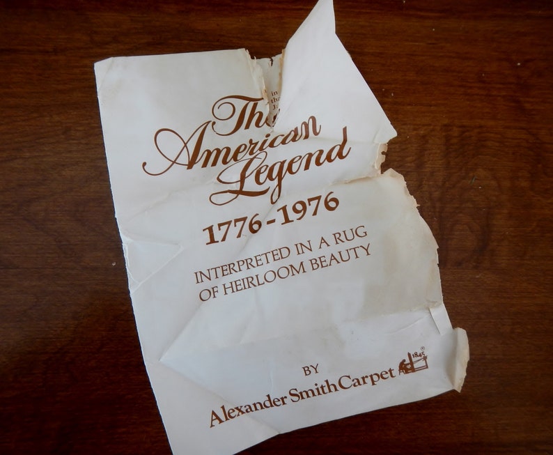 Vintage American Legend Wall Rug Alexander Smith Carpet Etsy