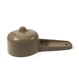 Vintage Tupperware Mini Funnel - light brown, plastic, #877, hole for hanging, fill spice shakers - retro kitchen utensil, gadget, food prep