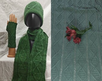 DNA Baby Blanket, Hat, Fingerless Gloves, and Scarf Knitting Pattern Savings Bundle