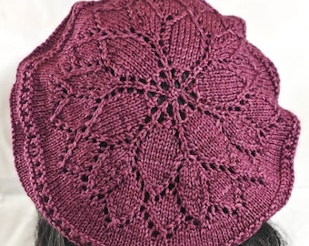 Flower Crown Beret Knitting Pattern