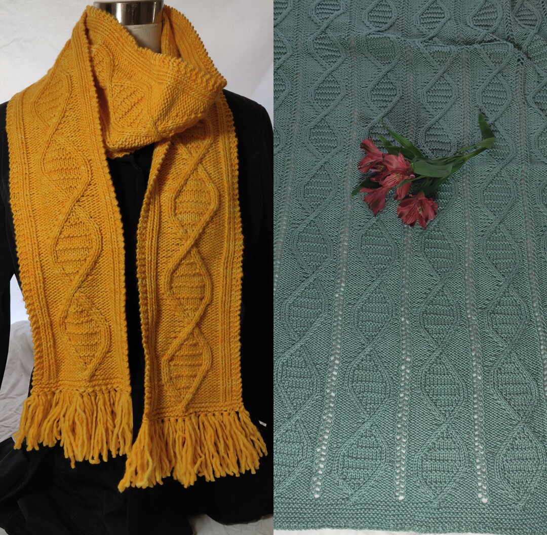 DNA Knitting Pattern Bundle scarf and Baby Blanket - Etsy