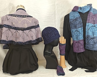 Rainy Day Savings Bundle. Save 4 dollars by buying the Rainy Day Hat, Mitts, Scarf, and Capelet Knitting Patterns all at once!