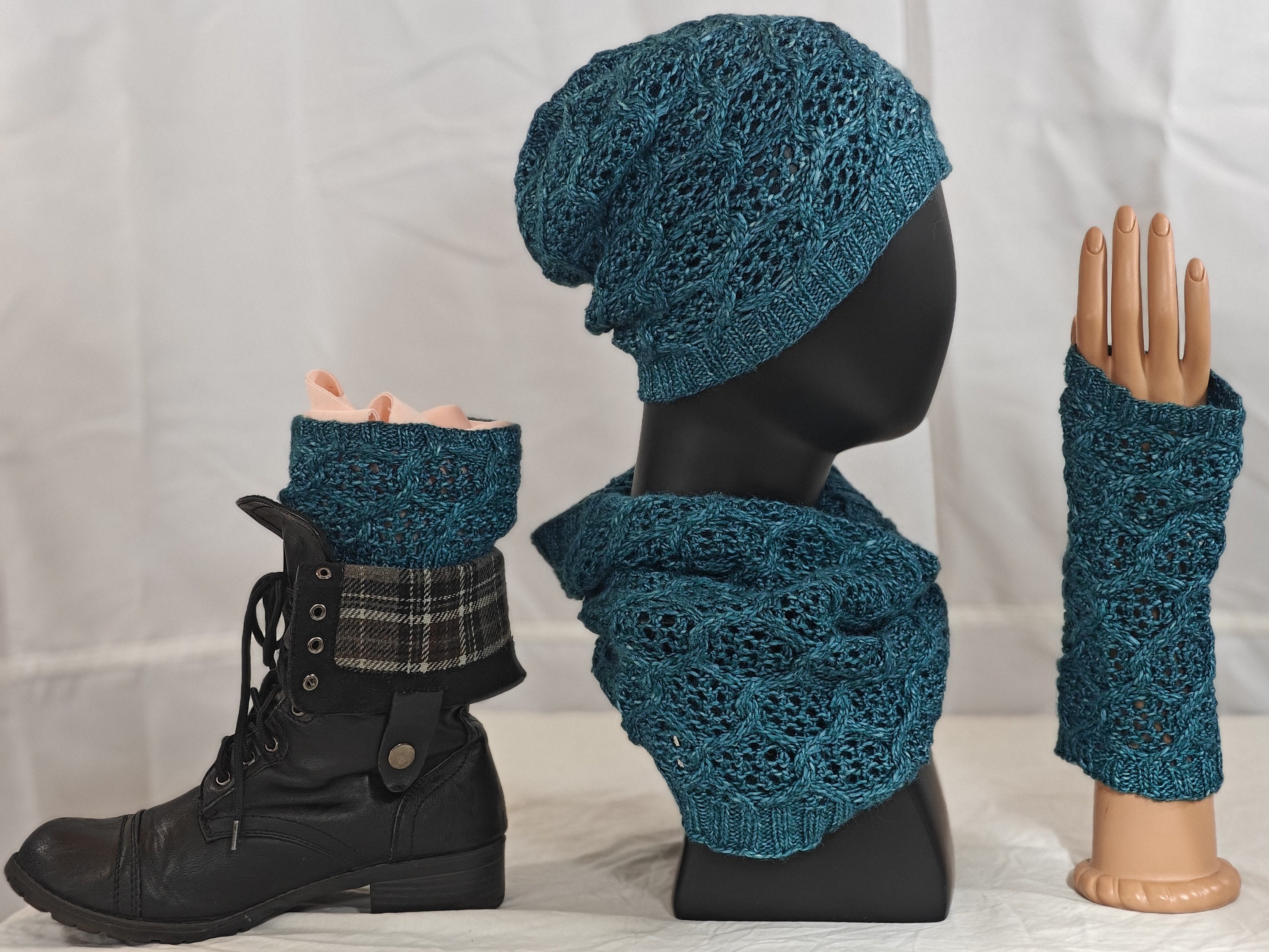Chain Link Knitting Pattern Discount Bundle: Chain Link Hat, Chain Link ...