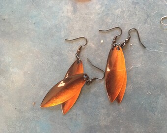Here Fishy - Orange & Black/ Fishing Tackle Earrings