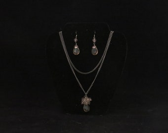 Collar de ámbar y humo, conjunto de pendientes/conjunto de cadena y cuentas/conjunto de joyas