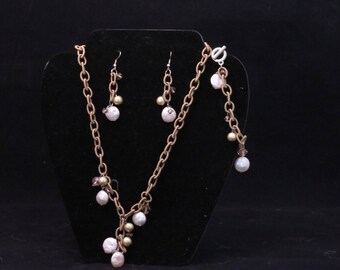 Pearls & Crystal Full Set/ Beaded Full Set/ Beaded Jewelry Set/ Pearl and Crystal Jewelry Set