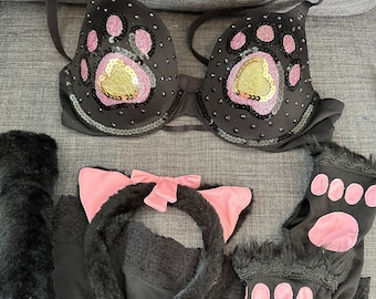 5-delig sexy kattenkostuum