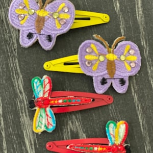 Child or Adult - Butterfly and dragonfly glam snap clips